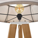 Lámpara de Piso Reims Beige y Matiz Caoba 55x155cm para una Bombilla LED sin Bombilla