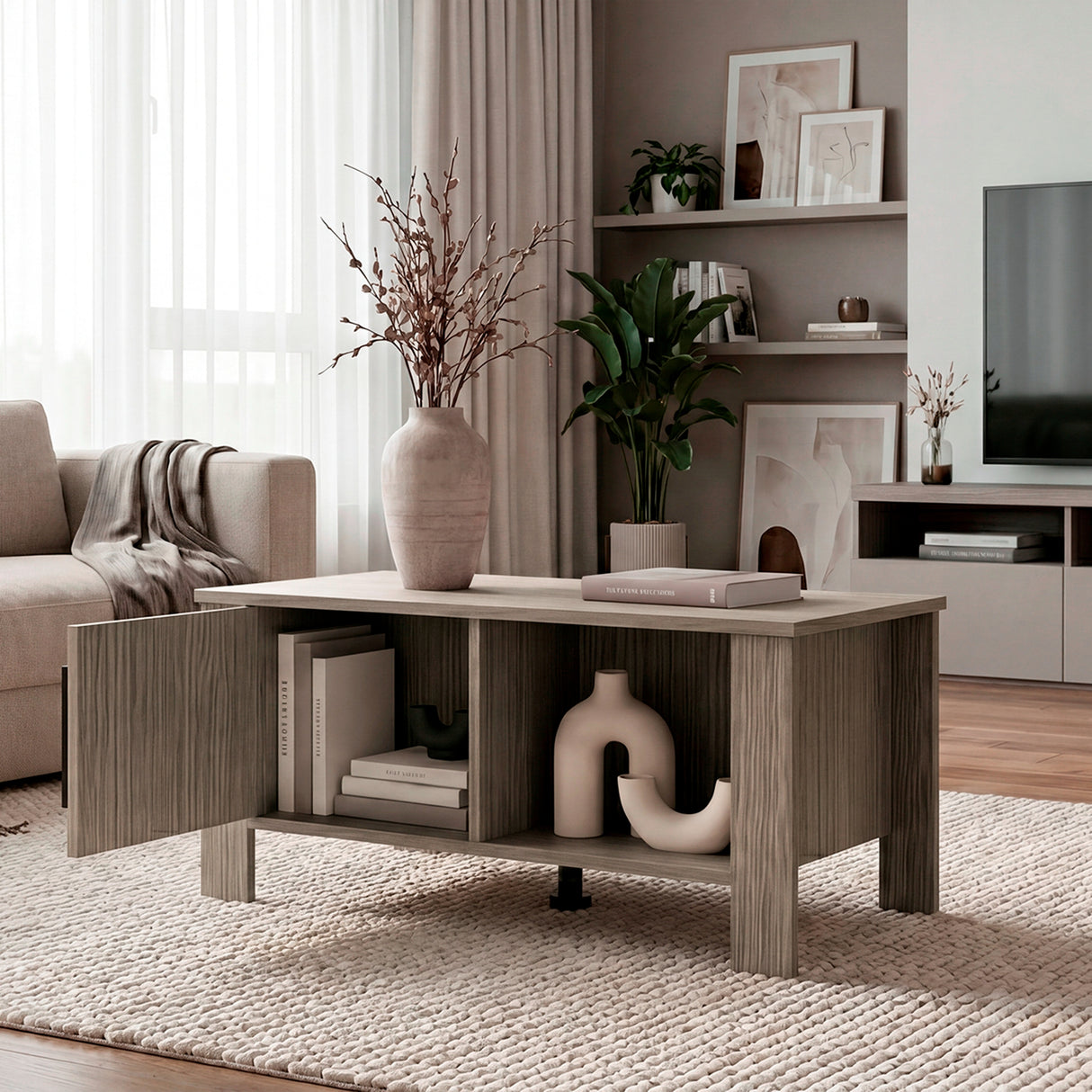 Mesa de Centro Freedom Positano 80x39cm Rectangular con Patas