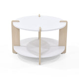 Mesa de Centro Kobe Blanco y Oasis 60x40cm Circular con Patas