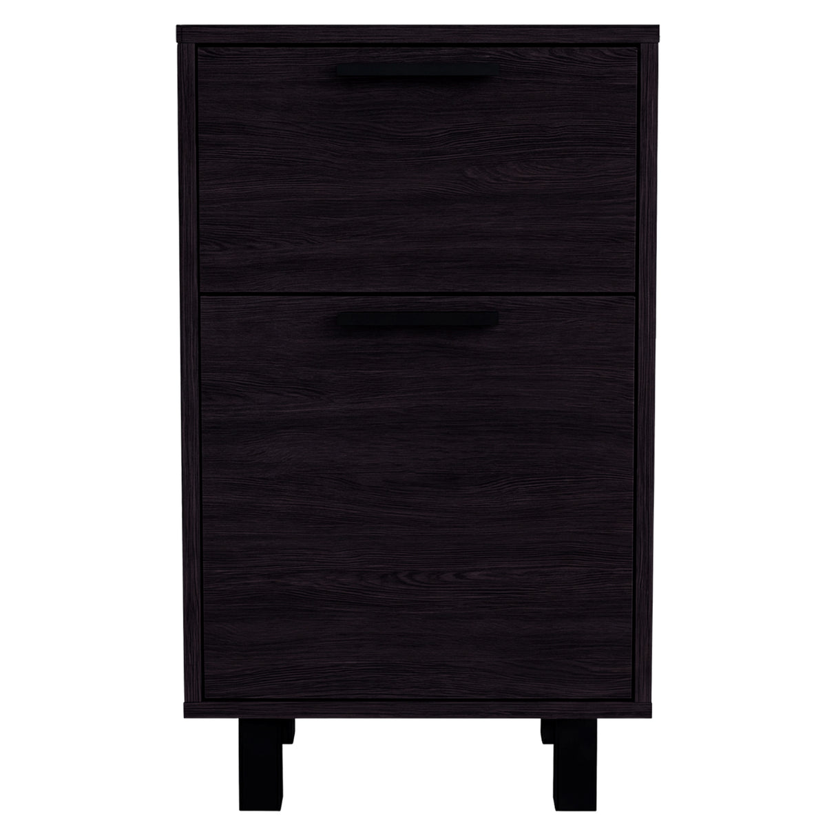Mesa de Noche Kronos Wengue 41x70cm con Dos Cajones y con Una Puerta