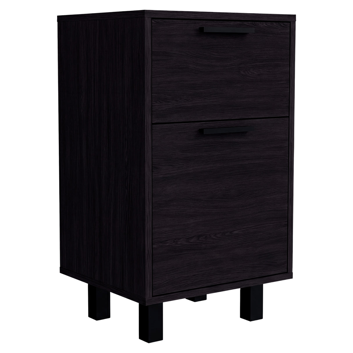 Mesa de Noche Kronos Wengue 41x70cm con Dos Cajones y con Una Puerta