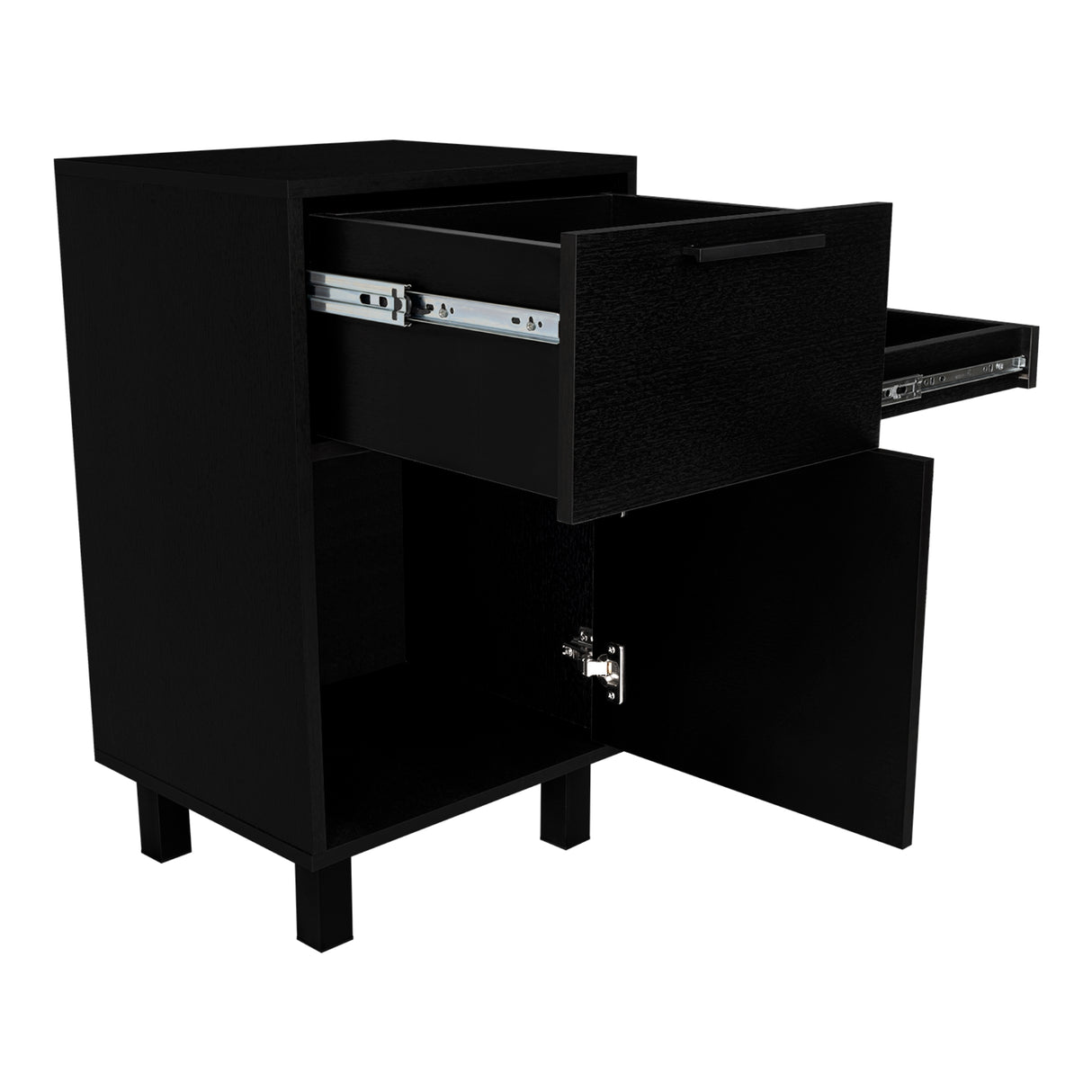 Mesa de Noche Secret Z 81 Wengue 41x70cm con Dos Cajones y con Una Puerta