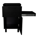Mesa de Noche Secret Z 81 Wengue 41x70cm con Dos Cajones y con Una Puerta