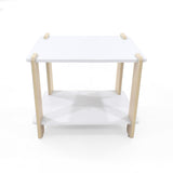 Mesa de Noche Kobe Blanco y Oasis 55x40cm con Dos Entrepaños