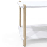 Mesa de Noche Kobe Blanco y Oasis 55x40cm con Dos Entrepaños