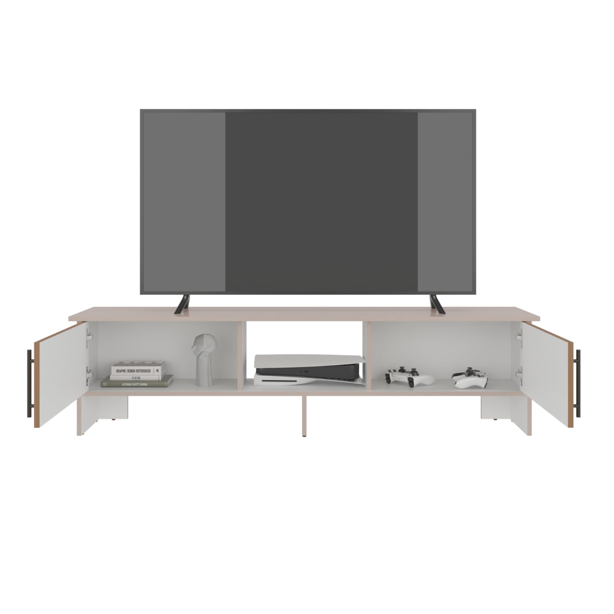 Rack de TV Dago Capri y Fresno 160x41.8cm para TV Hasta 65" Pulgadas con Un Compartimiento