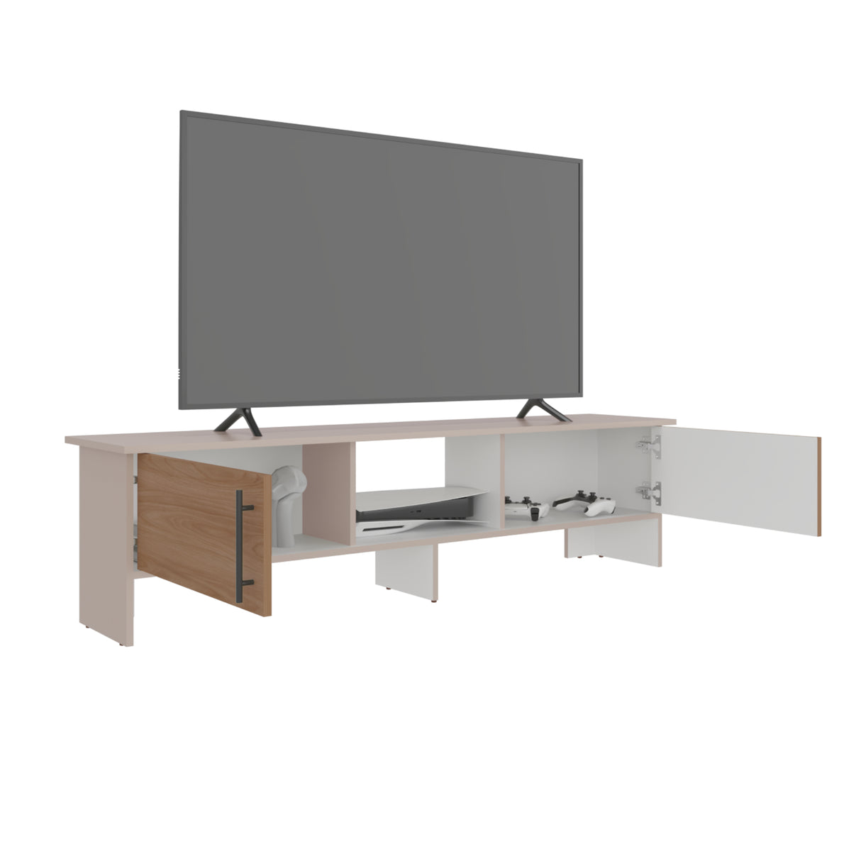 Rack de TV Dago Capri y Fresno 160x41.8cm para TV Hasta 65" Pulgadas con Un Compartimiento
