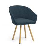 Silla de Comedor Tokyo Plomo y Metálico Natural 61x80.5cm de Asiento Ovalado con Espaldar y con Apoya Brazos