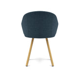 Silla de Comedor Tokyo Plomo y Metálico Natural 61x80.5cm de Asiento Ovalado con Espaldar y con Apoya Brazos