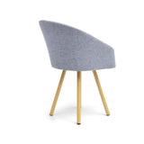 Silla de Comedor Tokyo Acero y Metálico Natural 61x80.5cm de Asiento Ovalado con Espaldar y con Apoya Brazos