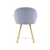 Silla de Comedor Tokyo Acero y Metálico Natural 61x80.5cm de Asiento Ovalado con Espaldar y con Apoya Brazos