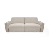 Sofacama Boston Beige y Matiz Wengue 225x80cm de Tres Puestos Reclinable con Apoya Brazos