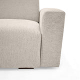 Sofacama Boston Beige y Matiz Wengue 225x80cm de Tres Puestos Reclinable con Apoya Brazos