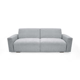 Sofacama Boston Plata y Matiz Wengue 225x80cm de Tres Puestos Reclinable con Apoya Brazos