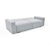Sofacama Boston Plata y Matiz Wengue 225x80cm de Tres Puestos Reclinable con Apoya Brazos