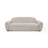 Sofacama Auren Beige y Matiz Wengue 240x85cm de Tres Puestos Reclinable con Apoya Brazos