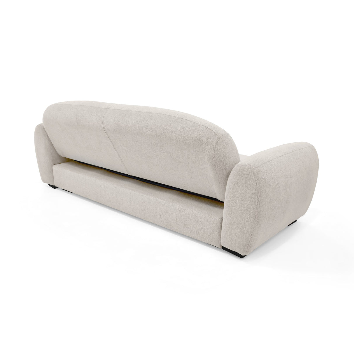 Sofacama Auren Beige y Matiz Wengue 240x85cm de Tres Puestos Reclinable con Apoya Brazos