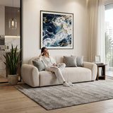 Sofacama Auren Beige y Matiz Wengue 240x85cm de Tres Puestos Reclinable con Apoya Brazos
