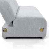 Sofacama Auren Plata y Matiz Wengue 240x85cm de Tres Puestos Reclinable con Apoya Brazos