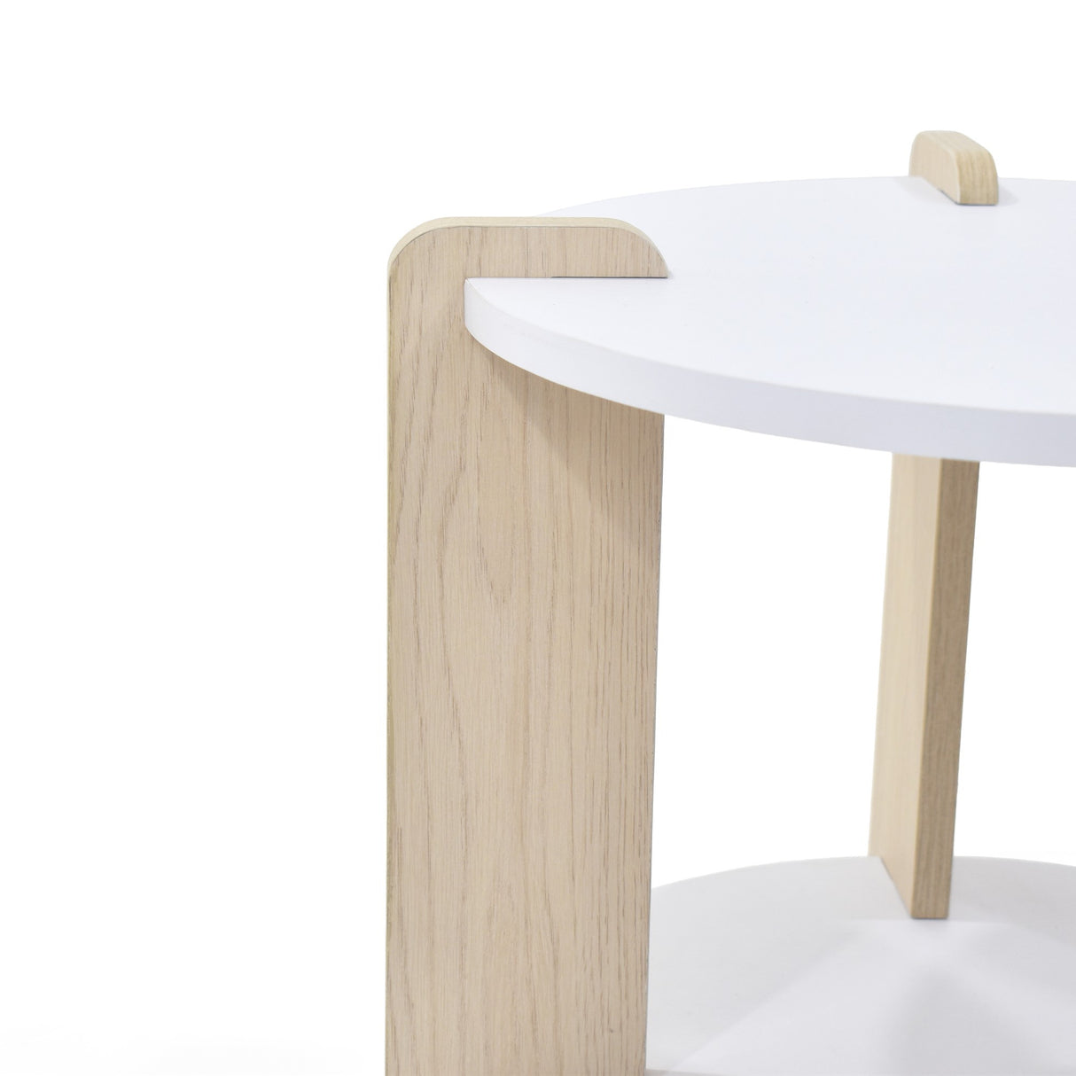 Mesa Auxiliar Kobe Blanco y Oasis 40x40cm Circular con Patas
