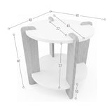 Mesa Auxiliar Kobe Blanco y Oasis 40x40cm Circular con Patas