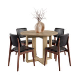 Mesa de Comedor Lily Fresno 105x75.1cm Circular de Cuatro Puestos sin Sillas