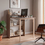 Escritorio Plegable Lesli Cannolo 63.6x85.6cm con Organizador de Libros