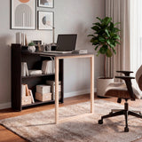 Escritorio Plegable Lesli Wengue 63.6x85.6cm con Organizador de Libros