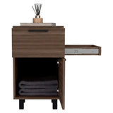 Mesa de Noche Secret Z Avellana 41x70cm con Dos Cajones y con Una Puerta
