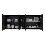 Gabinete de Cocina Portofino Nogal 150x60cm con Cuatro Puertas y con Dos Entrepaños