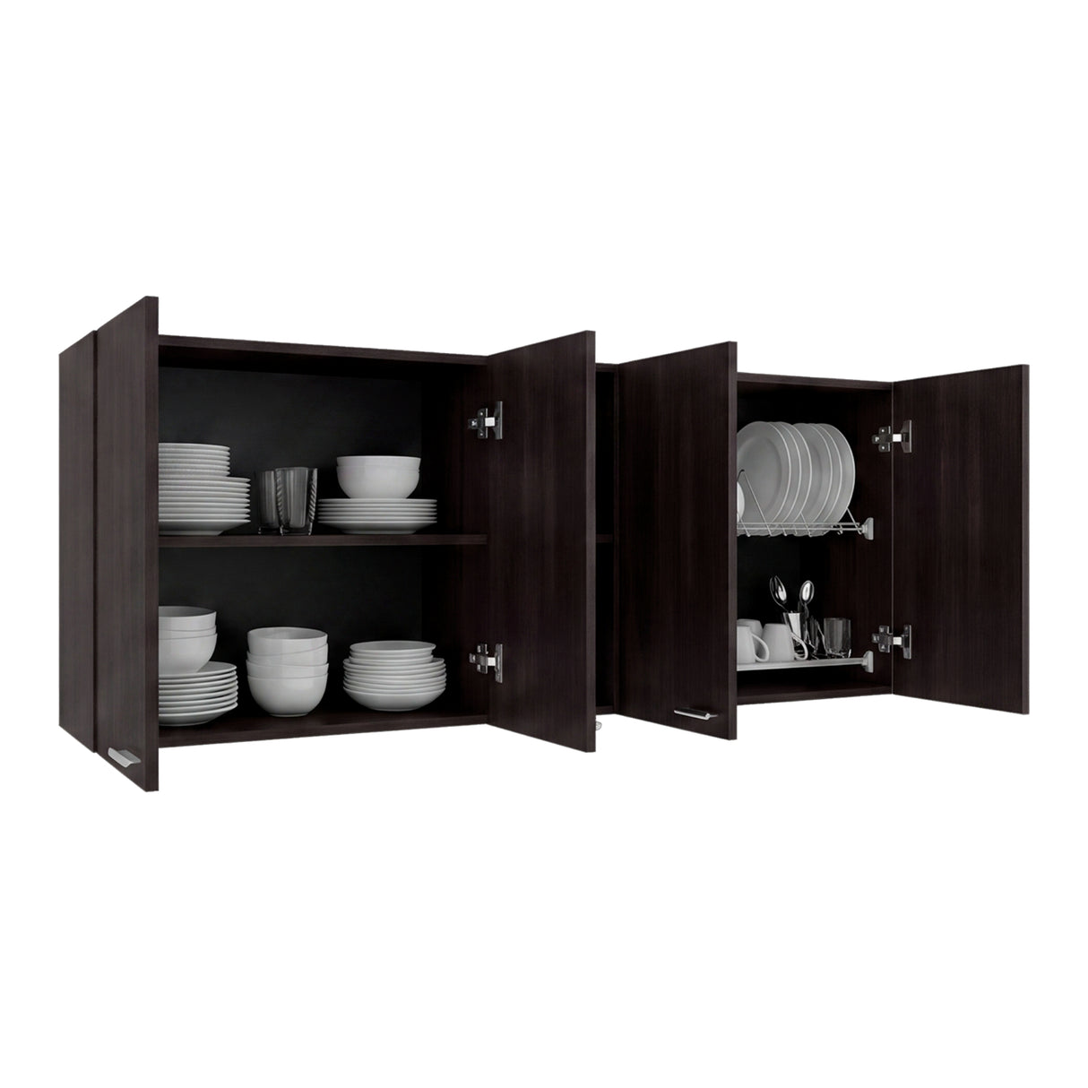 Gabinete de Cocina Portofino Nogal 150x60cm con Cuatro Puertas y con Dos Entrepaños