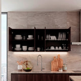 Gabinete de Cocina Portofino Nogal 150x60cm con Cuatro Puertas y con Dos Entrepaños