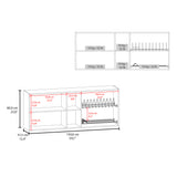 Gabinete de Cocina Portofino Nogal 150x60cm con Cuatro Puertas y con Dos Entrepaños
