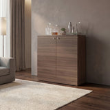 Bar Sintra Avellana 102x94.8cm con Un Cajón y con Doce Portabotellas