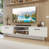 Rack de TV Agata Blanco 218x52cm para TV Hasta 80 Pulgadas con Cinco Cajones