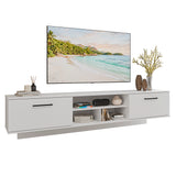 Rack de TV Agata Blanco 218x52cm para TV Hasta 80 Pulgadas Flotante con Cinco Cajones