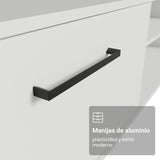 Rack de TV Agata Blanco 218x52cm para TV Hasta 80 Pulgadas Flotante con Cinco Cajones
