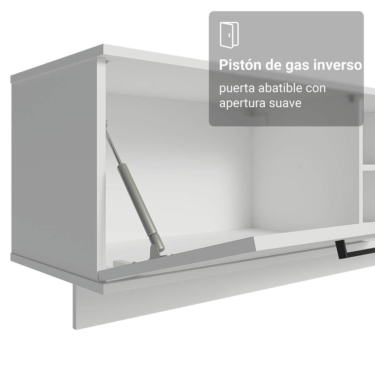 Rack de TV Agata Blanco 218x52cm para TV Hasta 80 Pulgadas Flotante con Cinco Cajones