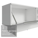 Rack de TV Glamy Blanco 218x52cm para TV Hasta 80 Pulgadas con Cinco Cajones