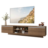 Rack de TV Glamy Marrón 218x52cm para TV Hasta 80 Pulgadas Flotante con Cinco Cajones