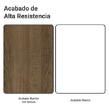 Rack de TV Agata Marrón y Blanco 218x52cm para TV Hasta 80 Pulgadas con Cinco Cajones
