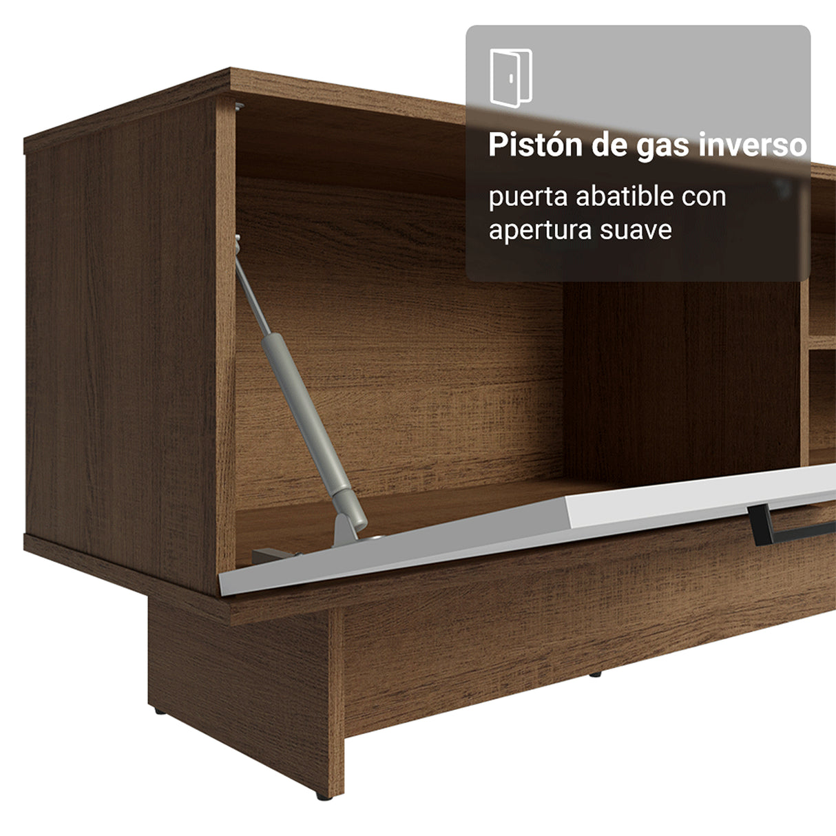 Rack de TV Agata Marrón y Blanco 218x52cm para TV Hasta 80 Pulgadas con Cinco Cajones
