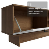 Rack de TV Agata Marrón y Blanco 218x52cm para TV Hasta 80 Pulgadas con Cinco Cajones