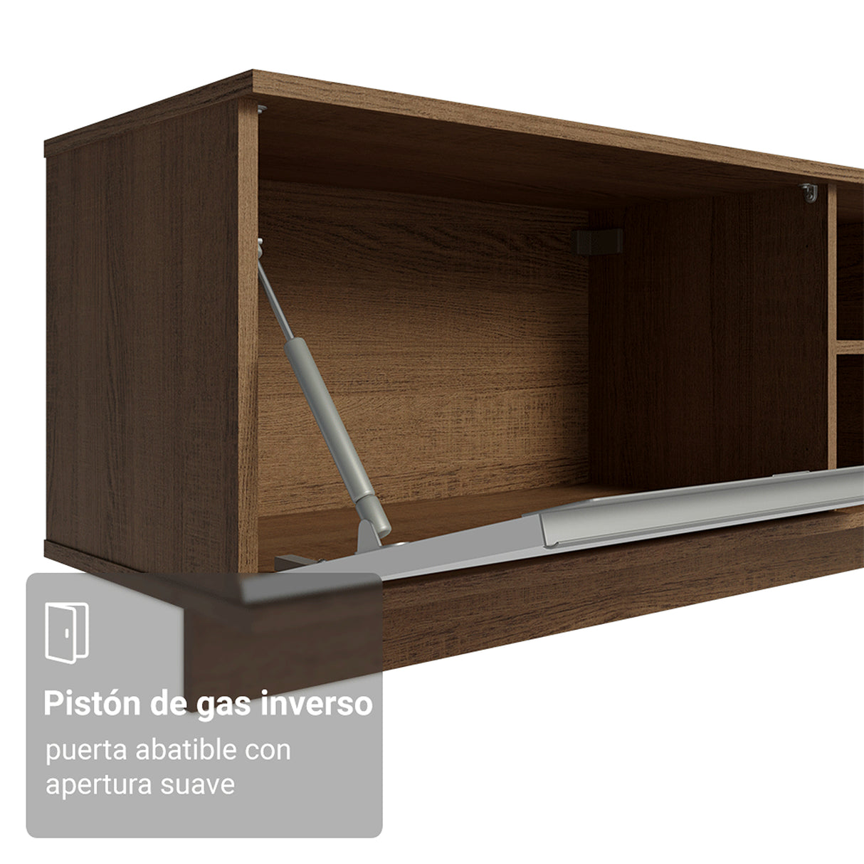 Rack de TV Glamy Marrón y Blanco 218x52cm para TV Hasta 80 Pulgadas Flotante con Cinco Cajones