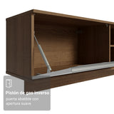 Rack de TV Glamy Marrón y Blanco 218x52cm para TV Hasta 80 Pulgadas Flotante con Cinco Cajones