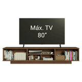 Rack de TV Glamy Marrón y Blanco 218x52cm para TV Hasta 80 Pulgadas Flotante con Cinco Cajones