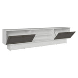Rack de TV Vik Blanco y Gris 218x52cm para TV Hasta 80 Pulgadas con Cinco Cajones