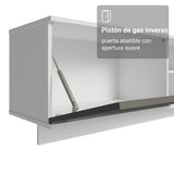 Rack de TV Vik Blanco y Gris 218x52cm para TV Hasta 80 Pulgadas Flotante con Cinco Cajones
