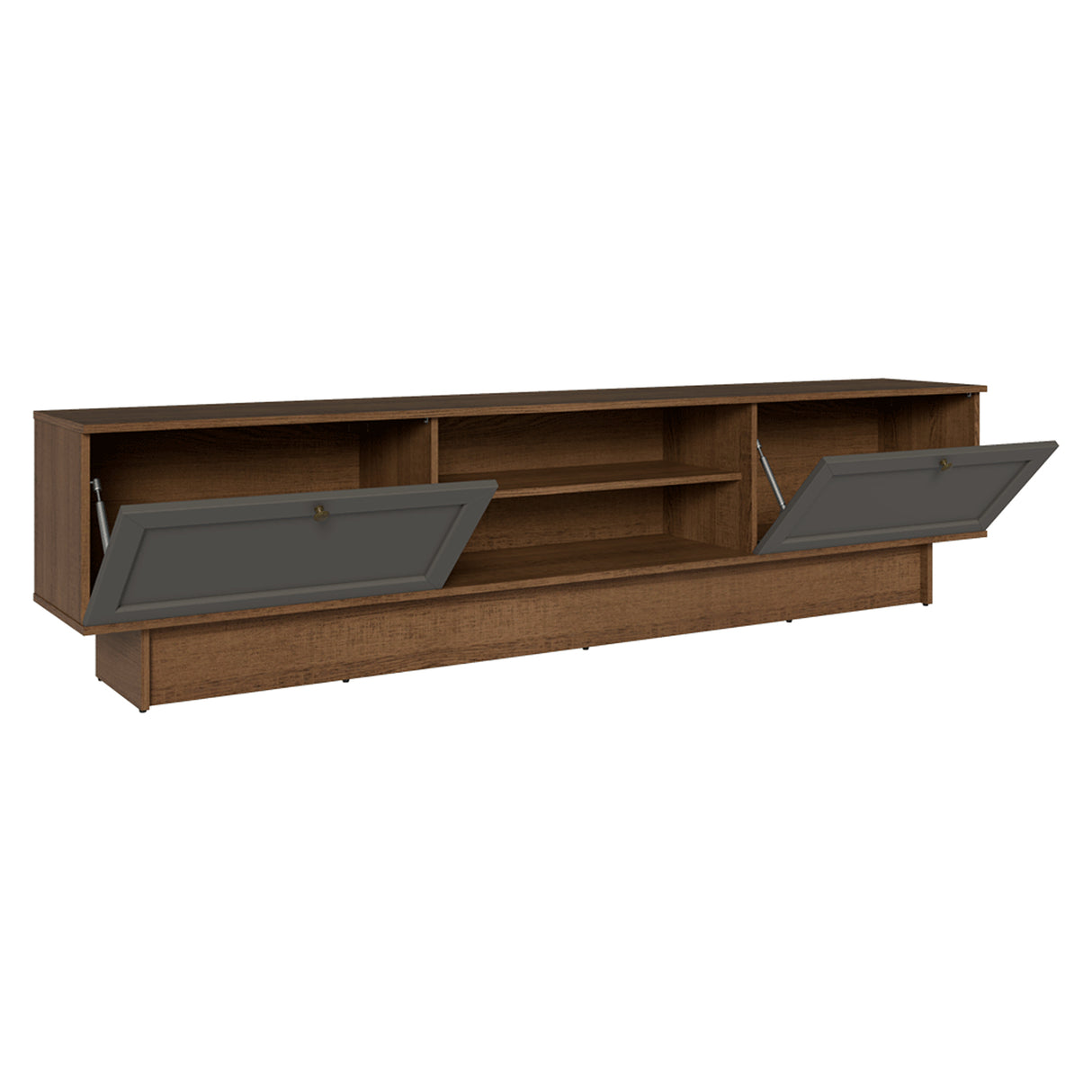 Rack de TV Vik Marrón y Gris 218x52cm para TV Hasta 80 Pulgadas con Cinco Cajones