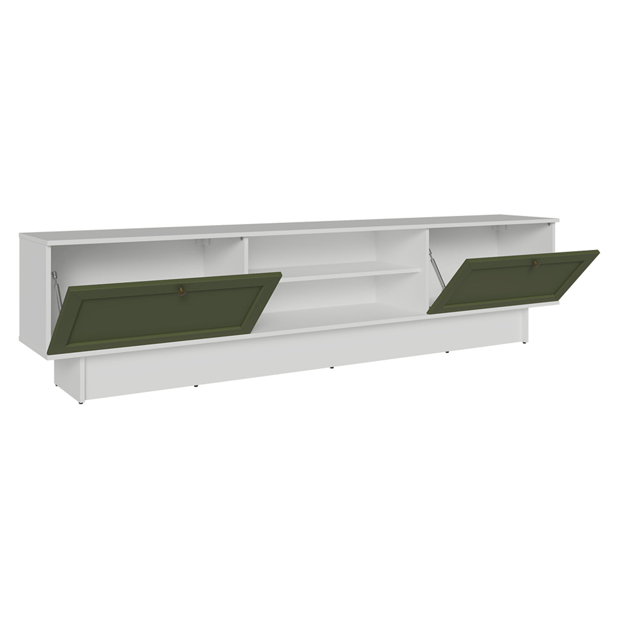 Rack de TV Vik Blanco y Verde 218x52cm para TV Hasta 80 Pulgadas con Cinco Cajones